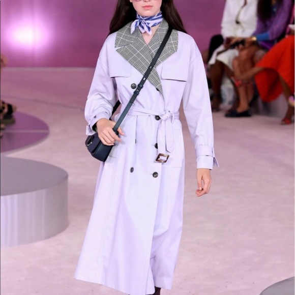 NWT Kate Spade Violet menswear lapel trench coat L